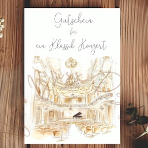 Klassik Konzert Gutschein, Konzert Tickets, Gutschein für Konzertbesuch, Gutschein Kultur, Kultur Geschenkidee, Oper Konzert Gutschein