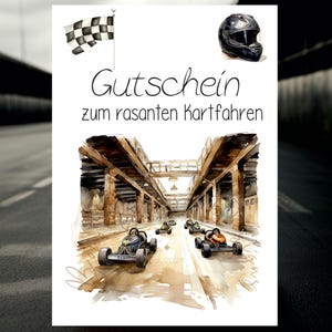 Go kart voucher sjabloon, kart voucher, kart voucher, kart voucher, race voucher, cadeaubon excursie