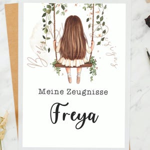 Pasta de certificado para matrícula escolar, pasta de certificado, pasta de certificado personalizada para meninas, folha de rosto digital para pasta de certificado, certificado pdf