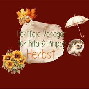 Portfolio Autumn, Portfolio Templates Kindergarten and Nursery, Kindergarten Portfolio Templates, Portfolio Kindergarten Folder, Portfolio Kita