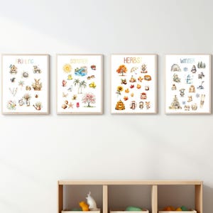 Póster de las estaciones, póster de aprendizaje infantil Montessori, póster de aprendizaje de jardín de infantes, póster de aprendizaje infantil, póster de las estaciones para niños, estaciones de aprendizaje