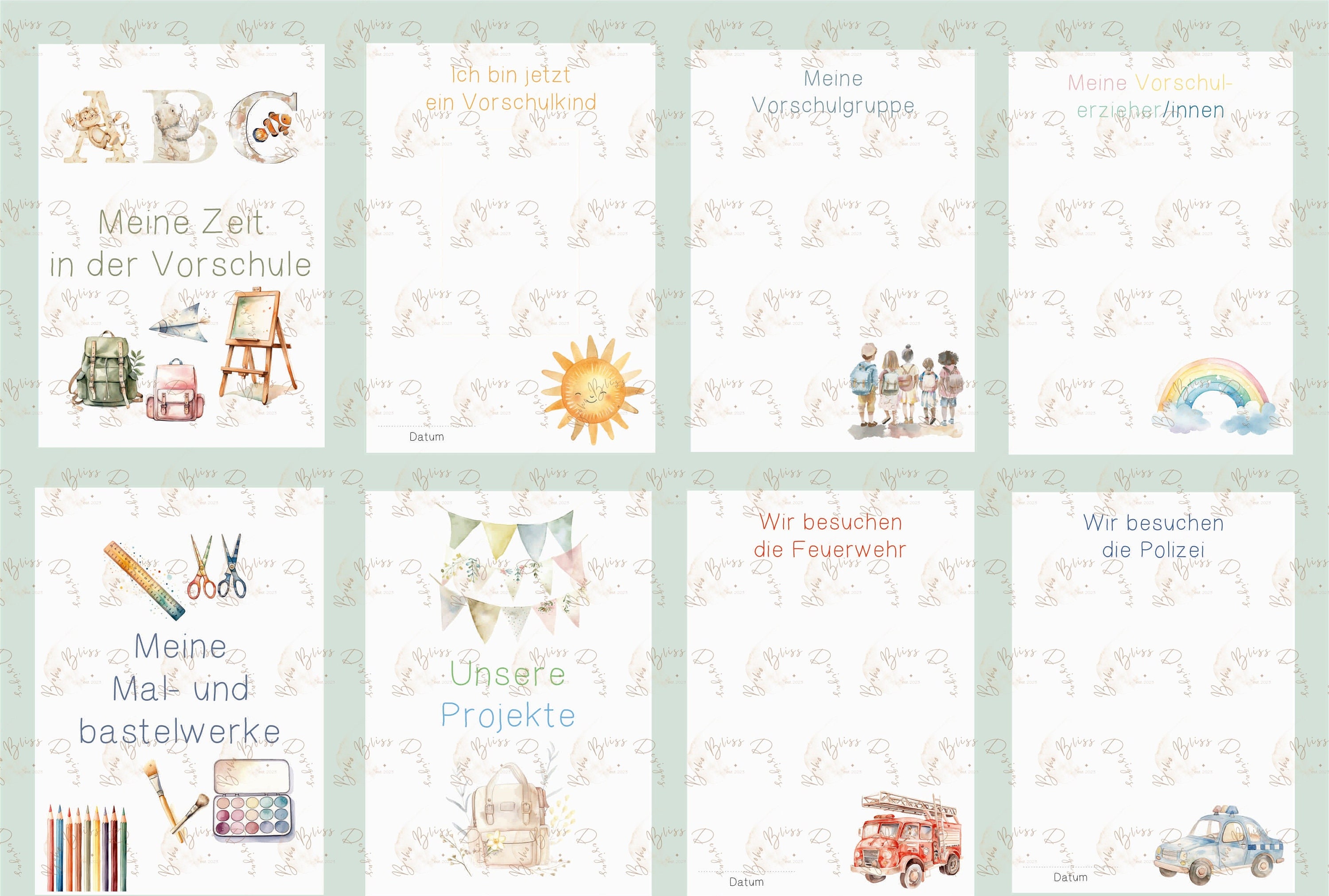  Portfolio Preschool, Portfolio Templates Kindergarten, Preschool Motiv 