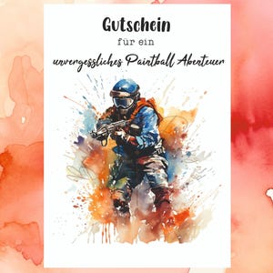 Modèle de bon de paintball, invitation au paintball, événement de paintball, bon d'événement, carte de paintball, chèque-cadeau de paintball, paintball