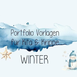 Portfolio templates kindergarten and crèche, winter portfolio, kindergarten portfolio templates, portfolio kindergarten folder, portfolio daycare
