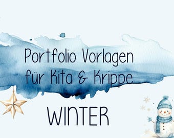 Portfolio templates kindergarten and crèche, winter portfolio, kindergarten portfolio templates, portfolio kindergarten folder, portfolio daycare