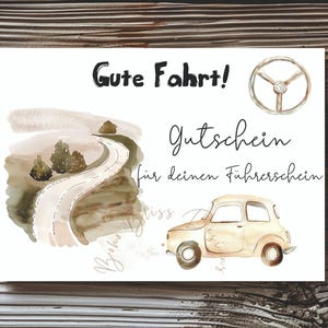 Gutschein Auto, Geldgeschenk Führerschein Geburtstag, Gutschein Führerschein Vorlage, Geschenkgutschein Fahrstunden Auto, Fahrstunden