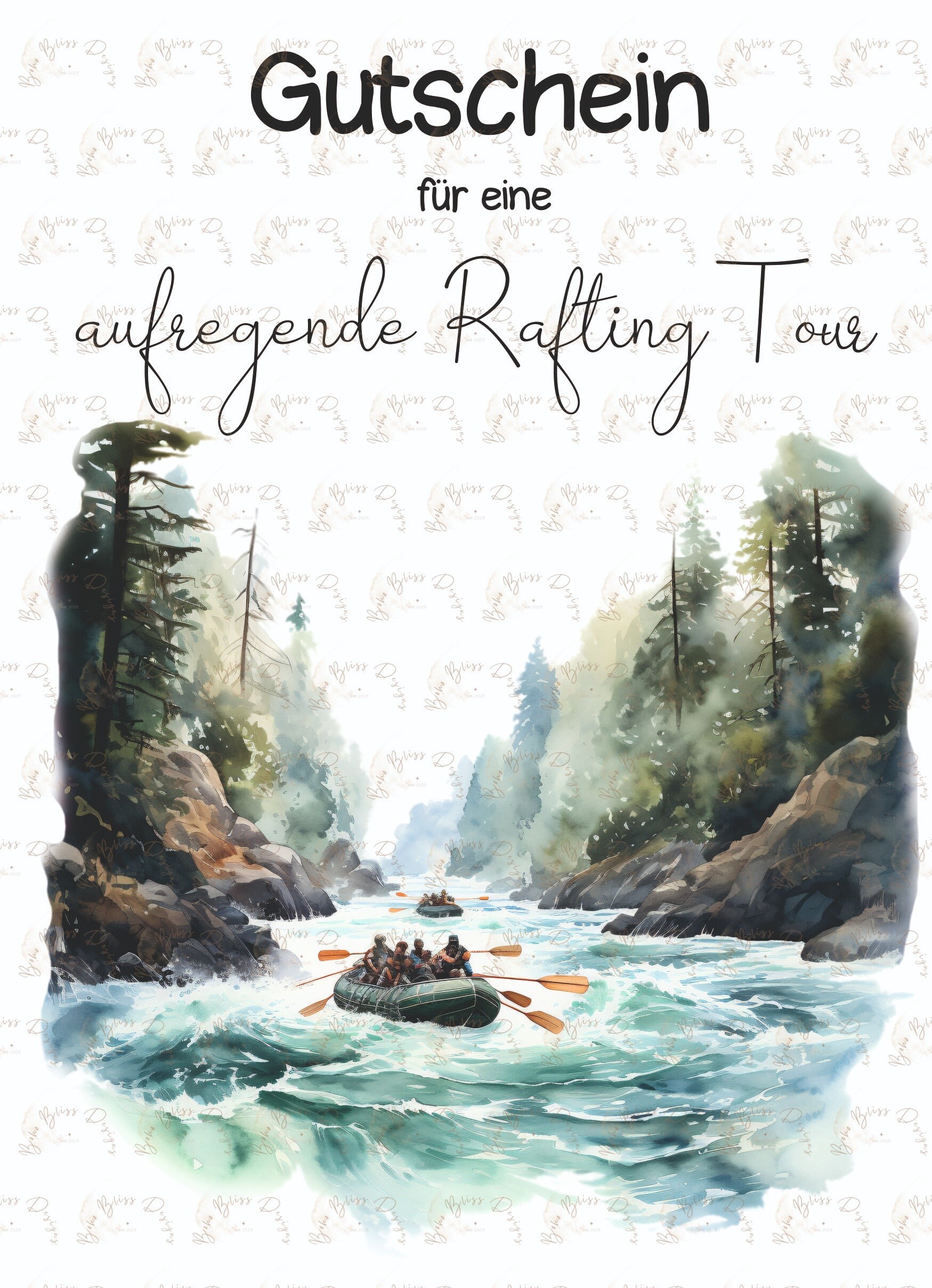 Rafting Tour Voucher, Boat Tour Voucher, Rafting Voucher Card, Rafting ...