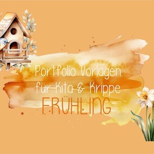 Portfolio Vorlagen Kindergarten und Krippe, Portfolio Frühling, Kindergarten Portfolio Vorlagen,Portfolio Kindergarten Ordner,Portfolio Kita