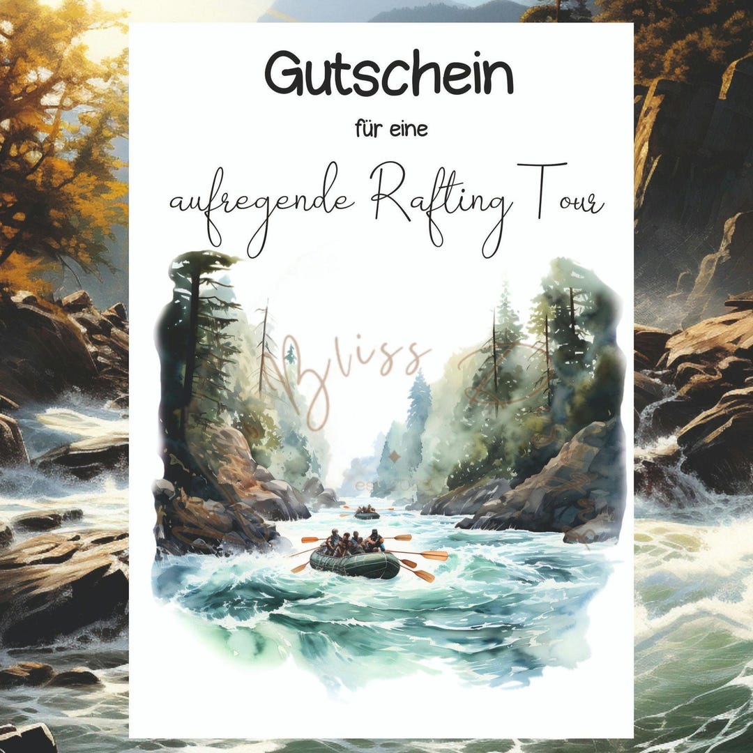 Rafting Tour Voucher, Boat Tour Voucher, Rafting Voucher Card, Rafting ...