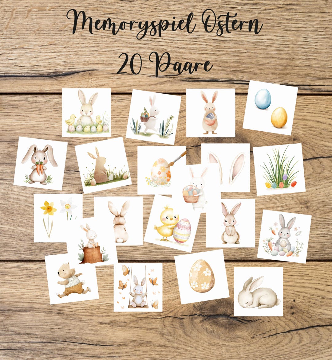 Easter Memory Game, PRINTABLE Memory Game, Memory Game Download, Easter ...