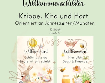 Kindergarten welcome sign, kindergarten poster templates, kindergarten posters, kindergarten decoration, first day, welcome kindergarten, daycare, pdf