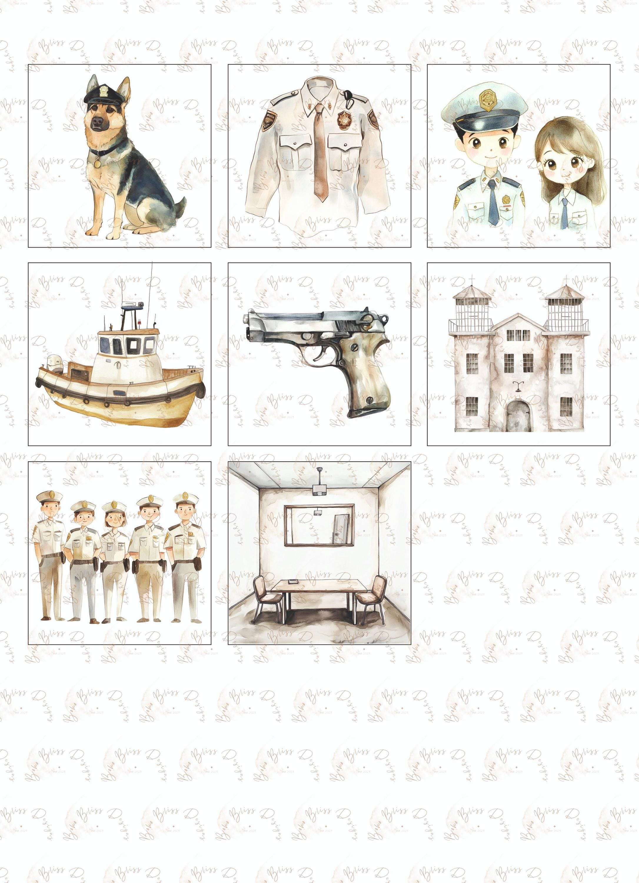 Police Memory Game, PRINTABLE Memory Game, Memory Game Download, Memory ...