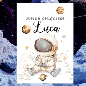 Portada astronauta, portada para carpeta de certificados, carpeta de certificados astronauta, carpeta de certificados digitales, carpeta de certificados personalizada para niños
