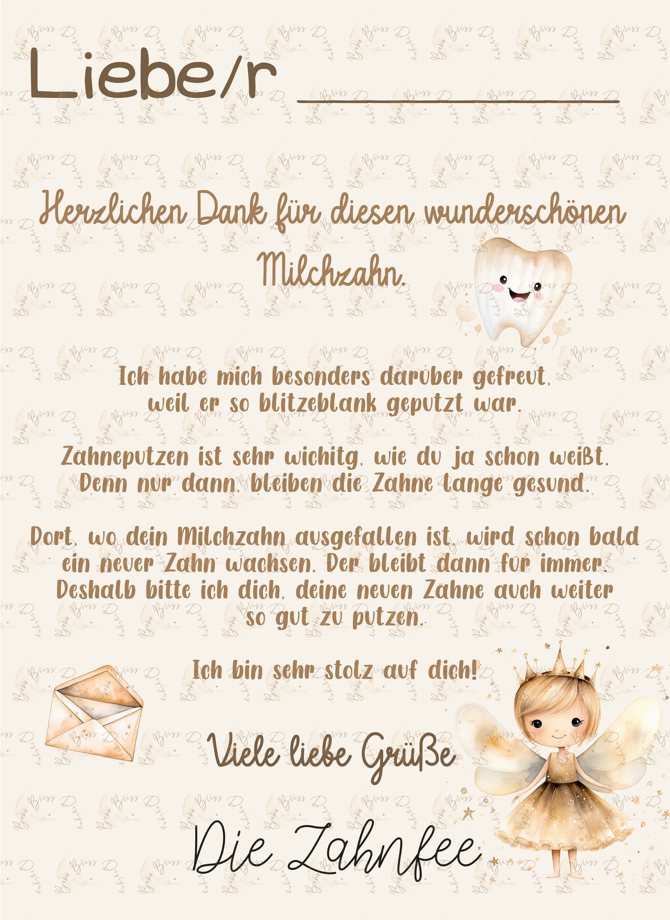 Post von der Zahnfee Zahnfee Geschenk Karte mit Zertifikat Etsy.de