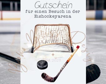 Ice hockey voucher, ice hockey game gift voucher, ice hockey voucher template, voucher for an ice hockey game, visit to the ice hockey arena