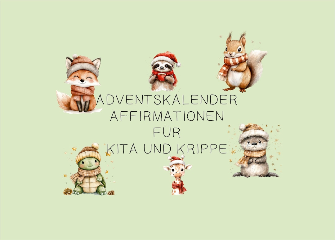 Advent Calendar Affirmations for Children, Advent Calendar Daycare ...