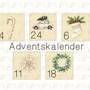 Faça calendários do Advento, imprima calendários do Advento, calendários do Advento DIY, calendários digitais do Advento, números do calendário do Advento, época de Natal