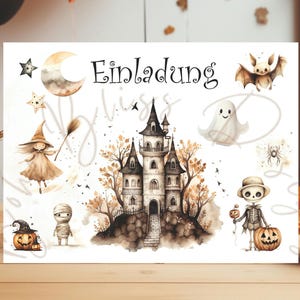 Invitación de Halloween, Invitación a fiesta de Halloween, Tarjeta de invitación de Halloween, Cumpleaños de Halloween, Invitación de cumpleaños infantil de Halloween