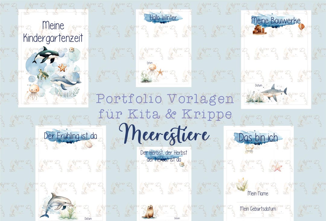  Portfolio Templates Kindergarten and Crèche, Kindergarten Folder Illustration 