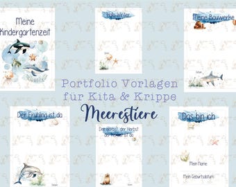 Portfolio templates kindergarten and crèche, kindergarten folder, kindergarten portfolio templates, portfolio kindergarten folder, portfolio daycare