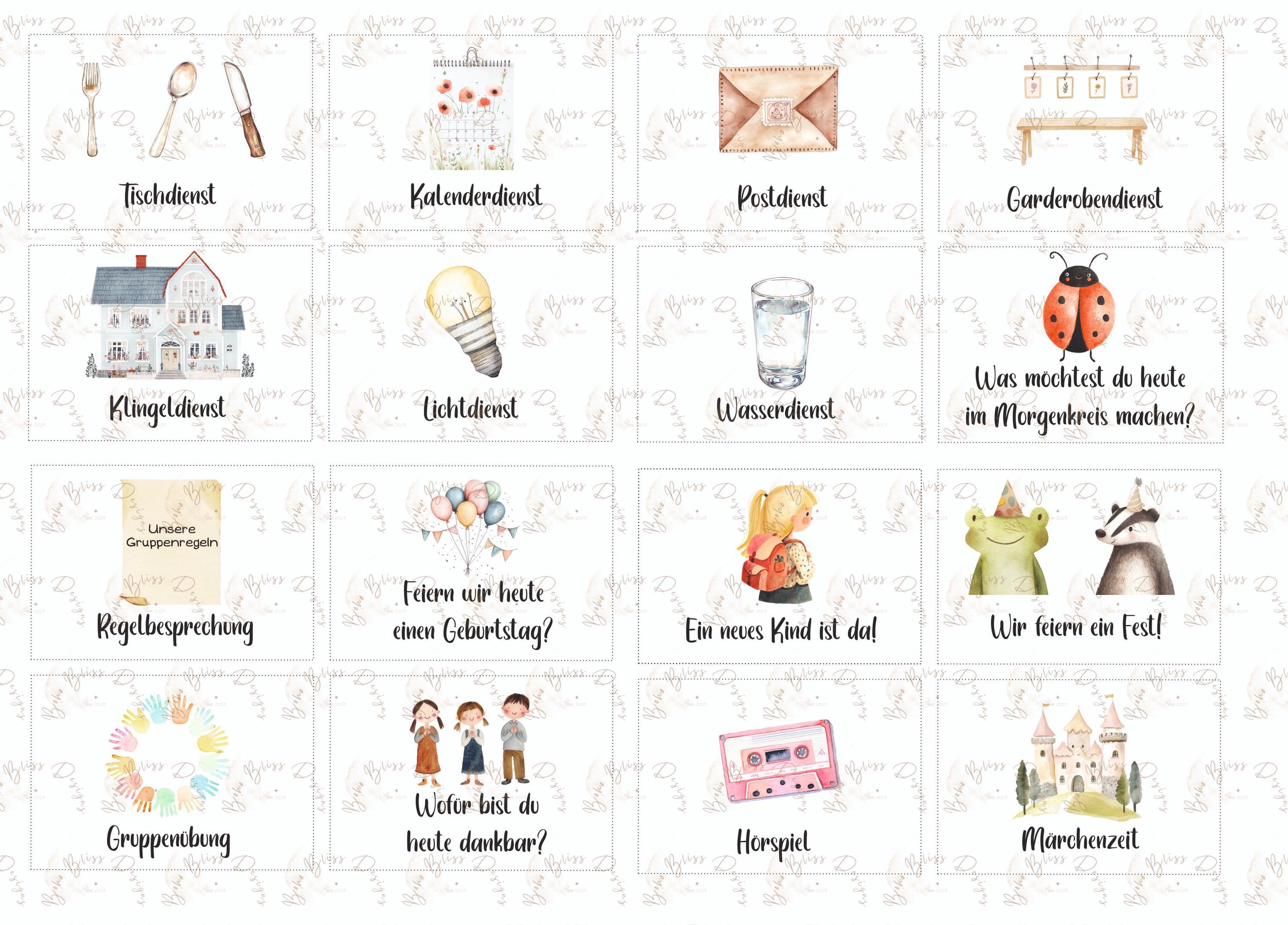 Daily Routine Worksheet For Cerche Kindergarten Morning Circle Cards, Morning Circle, Morning Circle Idea ...