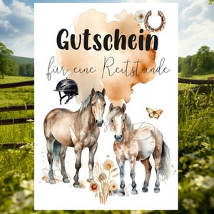 Gutschein Reiten, Reiter Reiterin, Gutscheingeschenk, Geburtstagsgeschenk Reiterhof, Gutschein Reitstunde,Karte Reiten,Gutscheinkarte Reiten