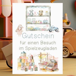 Voucher toy store, voucher for children, gift idea for children, birthday present for children, gift voucher template, voucher