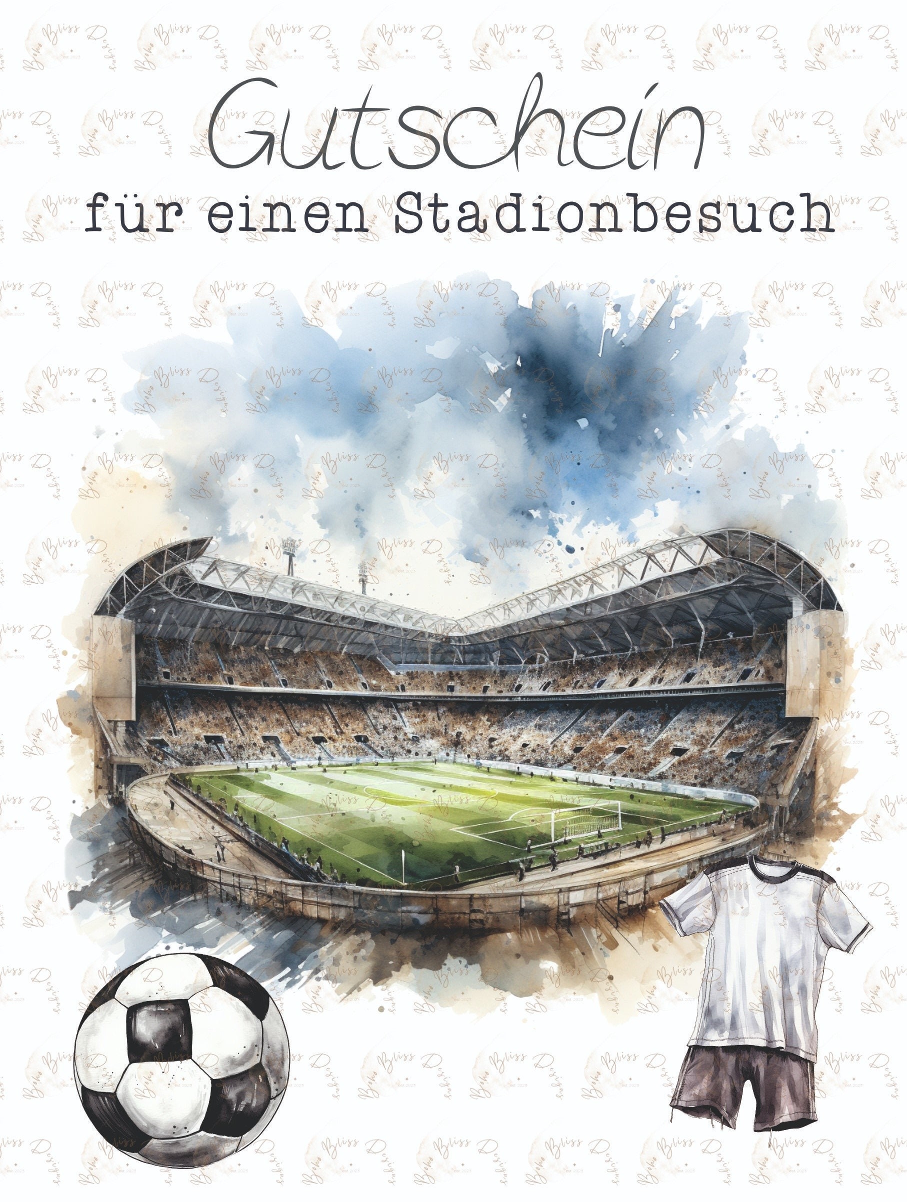 Gutschein Stadionbesuch, Fuballspiel Geschenkgutschein, Stadionbesuch