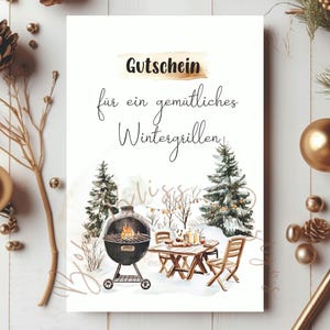Gutschein Wintergrillen, Gutschein Weihnachtszeit, Geschenkidee Weihnachten, Grill Essen Gutschein, Gutschein Grillen, Grillparty Winter