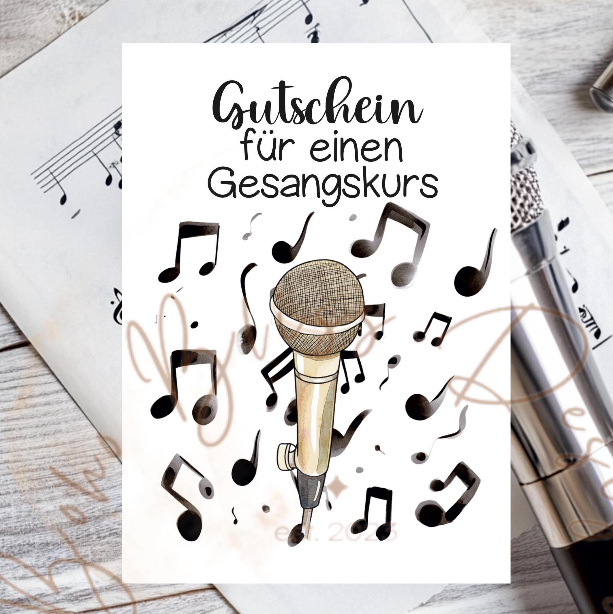 Singing Lessons Gift Gift Certificate for Singing Lessons, Singing Course, Singing Lessons ...