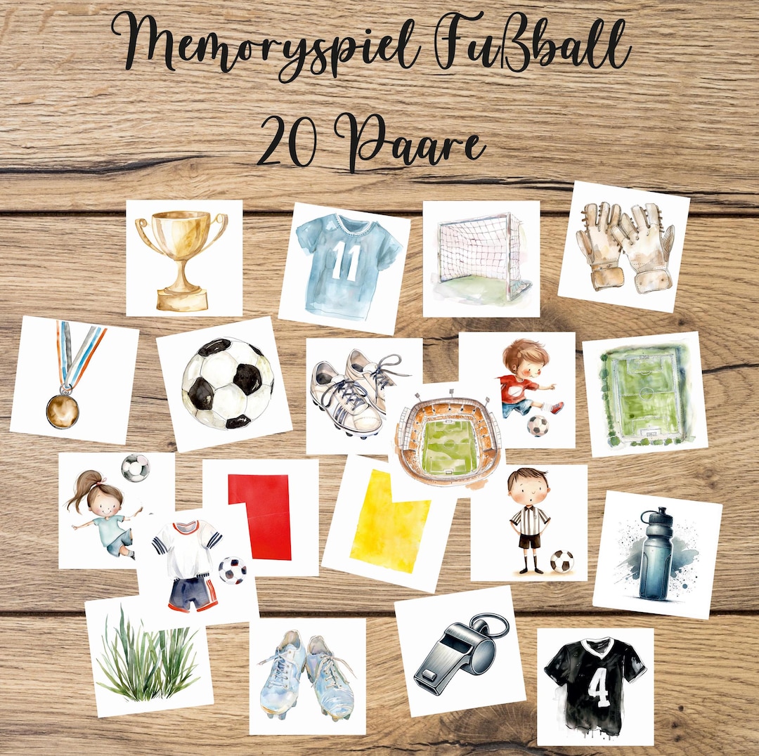Football Memory Game, PRINTABLE Memory Game, Memory Game Download ...