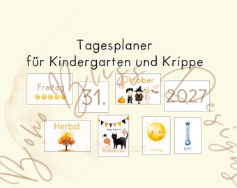 Morning circle cards kindergarten, daily planner kindergarten, daily planner crèche, daily plan child, weekly planner kindergarten, Montessori cards