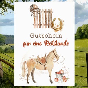 Bon de cours d'équitation, modèle de bon d'équitation, idée cadeau cours d'équitation, chèque cadeau cours d'équitation, aller à l'équitation, équitation de cartes