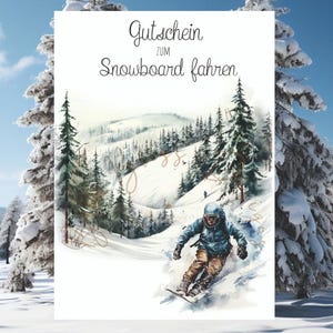 Snowboardvoucher, snowboardgeldcadeau, snowboardvoucherkaart, winter, verjaardag, Kerstmis, snowboarden, snowboardkaart