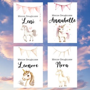 Certificados escolares, unicornio, carpeta de certificados unicornio, carpeta de certificados personalizada niñas, portada digital para carpeta de certificados, certificado pdf