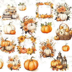 lot de cliparts de citrouilles, clipart d'automne, png d'automne, décor d'automne, clipart de citrouilles mignonnes, saison d'automne, clipart de citrouilles d'automne, png de citrouilles d'automne