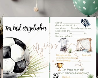 Invitaciones de cumpleaños de fútbol de fútbol, tarjetas de invitación de fútbol de cumpleaños de fútbol, tarjetas de invitación de cumpleaños infantil de fútbol, tarjeta de fútbol
