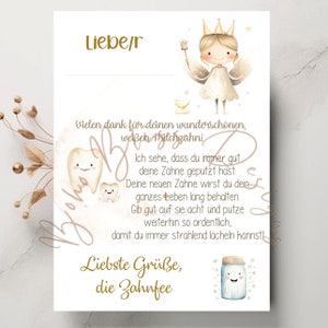 Message de la Fée des Dents, Cadeau de la Fée des Dents, Carte avec Certificat, Certificat de la Fée des Dents, Carte postale de la Fée des Dents