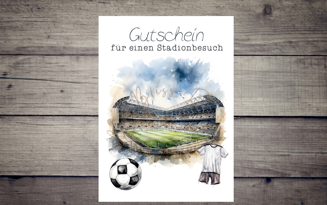 Gutschein Stadionbesuch, Fußballspiel Geschenkgutschein, Stadionbesuch