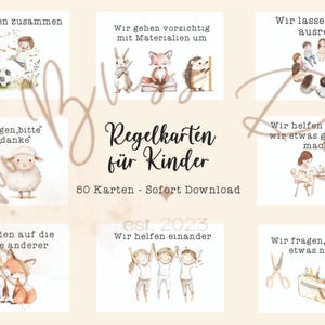 Regelkarten Kindergarten, Regelkarten Kita, Regelkarten für Grundschulkinder, Regelkarten Kinder,Benimmregeln Kinder,Verhaltensregeln Kinder