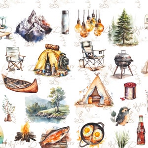 Imágenes prediseñadas de camping, imágenes prediseñadas de viajes, campista feliz, imágenes prediseñadas de camping, sublimación de camping, paquete de camping, al aire libre, campista, fogata, imágenes prediseñadas de vacaciones