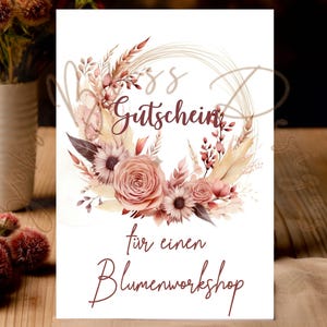 Voucher para oficina de flores, voucher para amarrar flores, voucher de flores, passar tempo juntos é o melhor presente, dar o presente do tempo, voucher para mulher