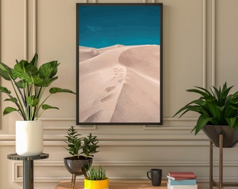 Dune Sand Landscape Art Print, Bohemian Desert Scenery (Digital Download)
