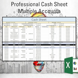 Professional Cash Sheet - Multiple Accounts