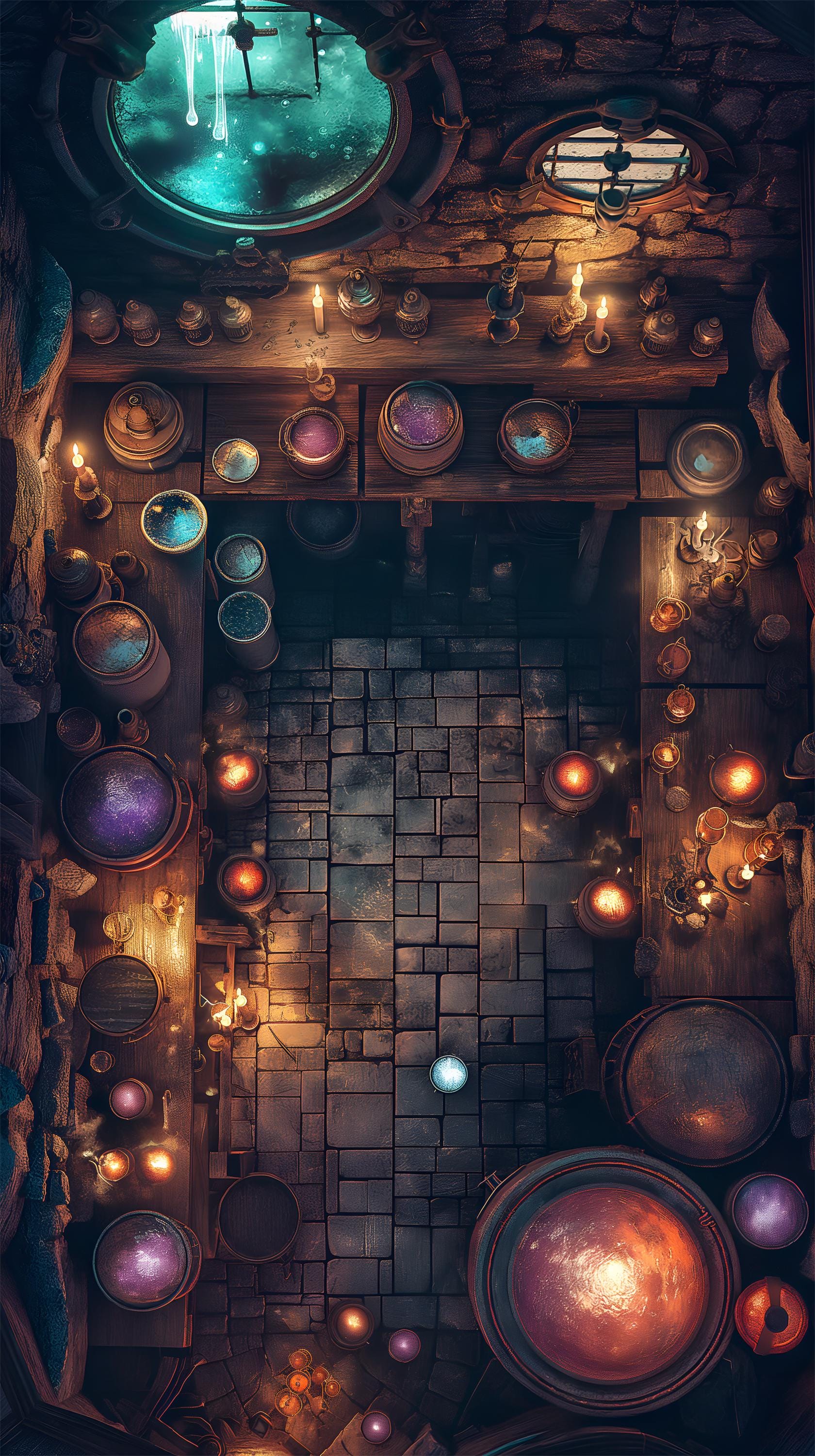 Alchemist's Lab Battle Map Magical Laboratory TTRPG Map for Dnd VTT ...