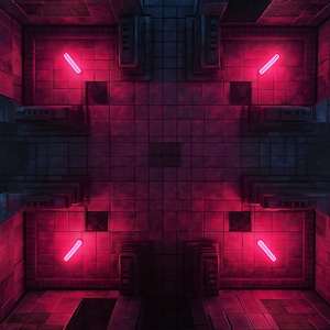 9 Cyberpunk Temple Battle Maps voor DnD en RPG – Sci-Fi Digital Map Pack voor Dungeons & Dragons, Cyberpunk RPG Battlemaps