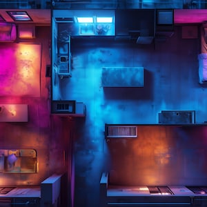 25 Cyberpunk appartementencomplex Battlemaps voor RPG, Maps voor Dungeons & Dragons, Cyberpunk battle maps, DnD map, digitale rpg map,