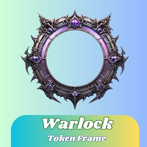 Moldura de Borda de Ficha de Bruxo DnD | Token digital para DnD, Foundry VTT, Roll20 | Moldura imprimível TTRPG | Masmorras e Dragões | Acessórios RPG