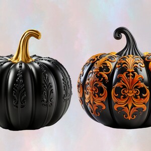 Gothic Pumpkins Png Clipart Sublimation Designs Halloween - Etsy