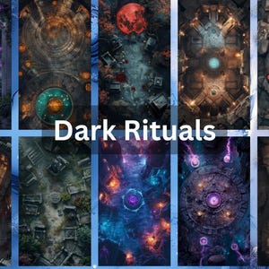 Schlachtkarten – Dunkle Rituale | DnD-Schlachtkarten | RPG-Fantasy-Dungeon-Karten | Paket mit DnD-Karten | Digitale und druckbare RPG-Karten, Vtt, TTrpg